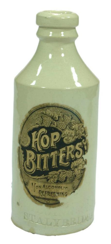 Elgin Stalybridge Hop Bitters Labelled Stoneware Bottle