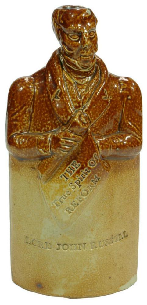Lord John Russell Stoneware Reform Flask