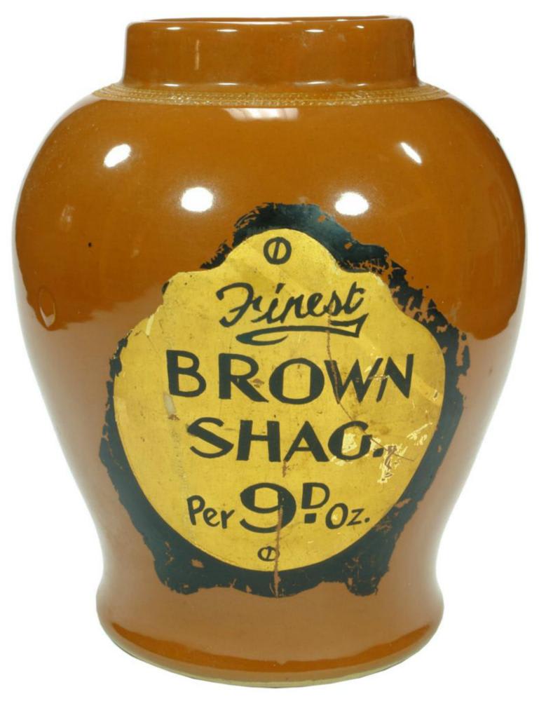 Fine Brown Shag Stoneware Jar