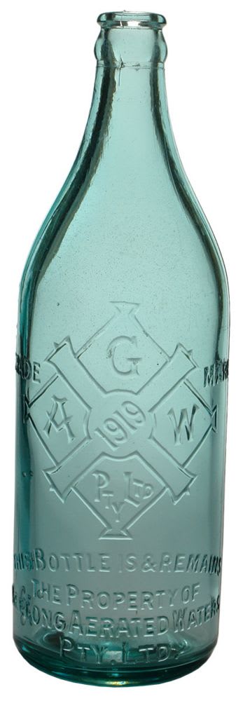 Geelong Aerated Waters Crown Seal Soft Drink Bottle