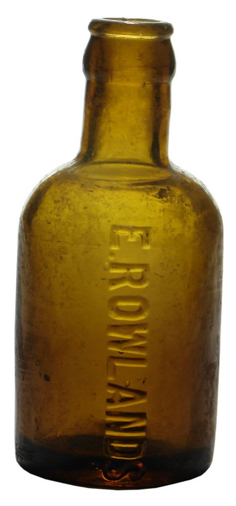 Rowlands Crown Seal Dump Amber Bottle