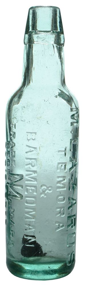 Lazarus Temora Barmedman Lamont Patent Bottle