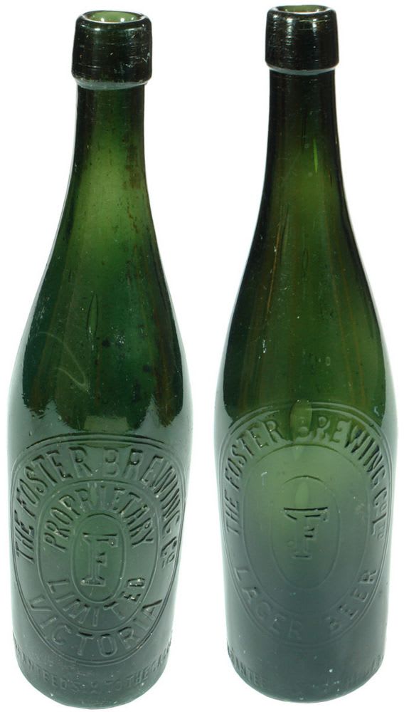 Collection Victorian Green Glass Beer Bottles