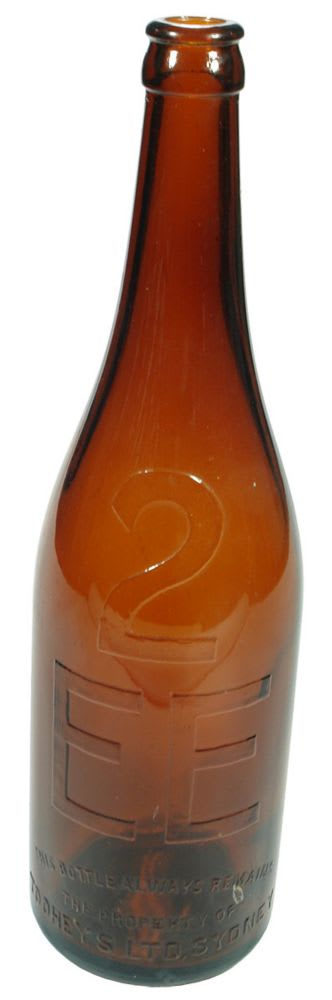 2EE Tooheys Amber Glass Ginger Beer Bottle