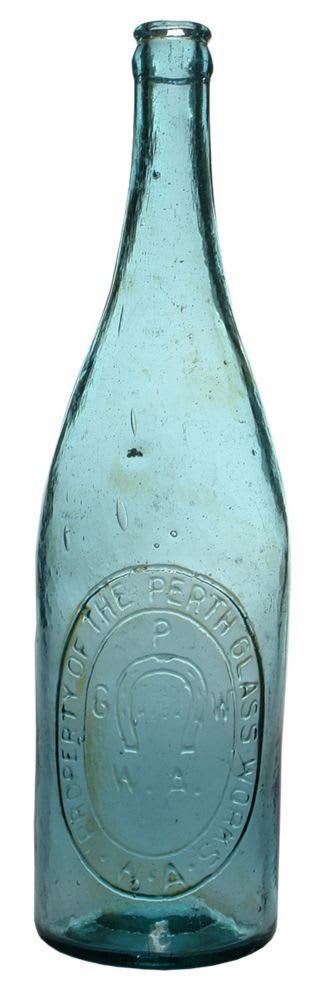 Perth Glassworks Horseshoe Crown Seal Beer Bottle