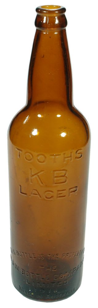 Tooth's KB Lager Amber Glass Beer Bottle