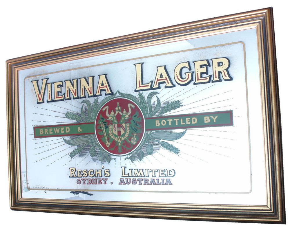 Vienna Lager Resch's Limited Sydney Advertising Mirror