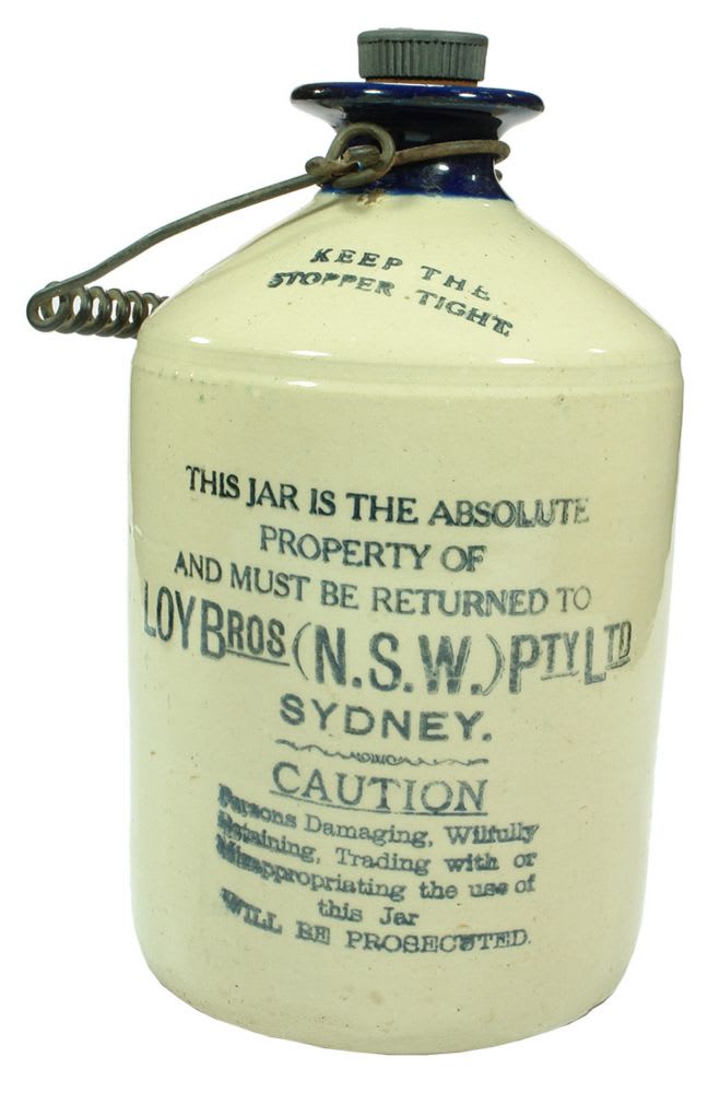 Loy Brothers Sydney Blue Lip Demijohn