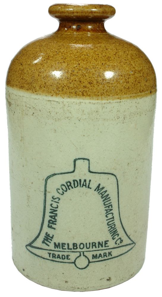 Francis Cordial Manufacturing Melbourne Stoneware Demijohn