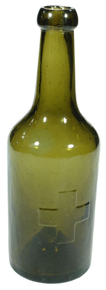 Dark Olive Black Glass Wine Bottle