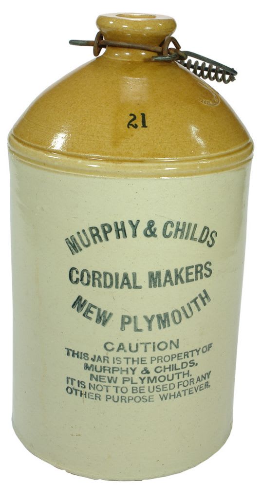 Murphy Cordial Makers New Plymouth Demijohn
