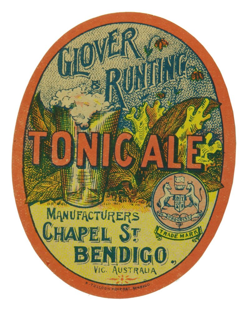 Glover Runting Tonic Ale Chapel Bendigo Label