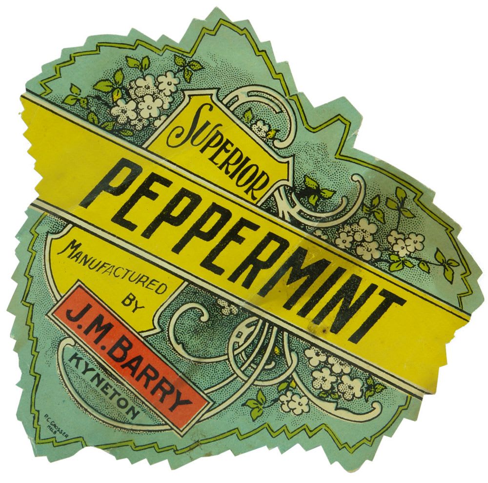 Barry Kyneton Superior Peppermint Label