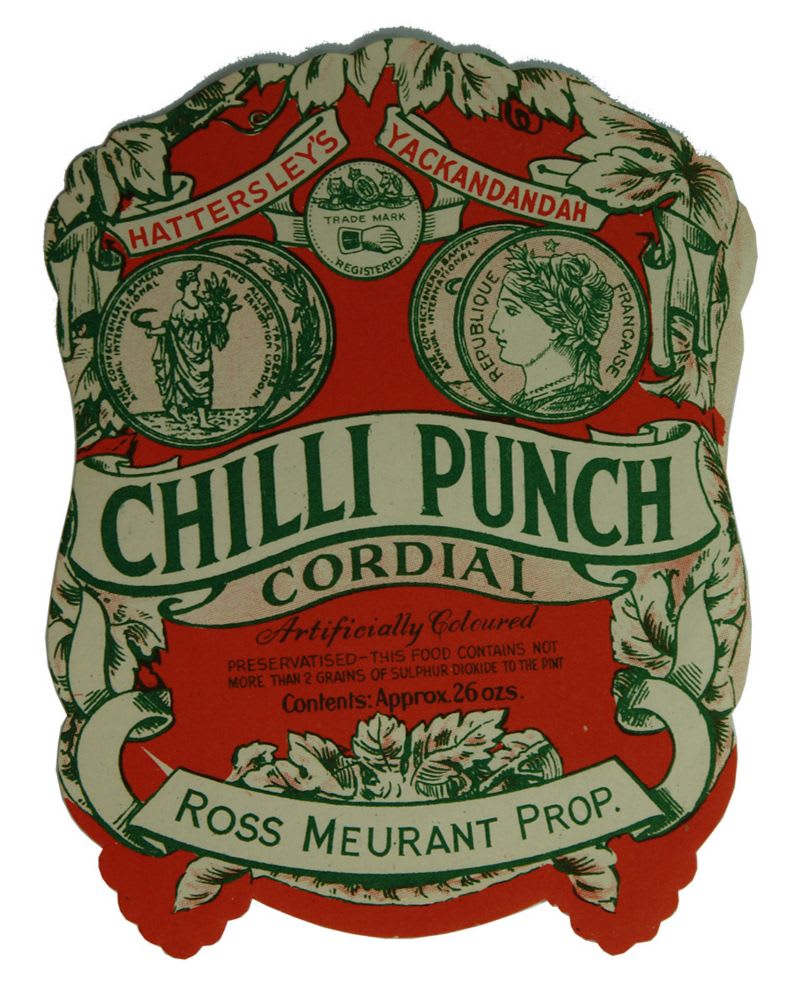 Hattersley's Yackandandah Chilli Punch Meurant Label