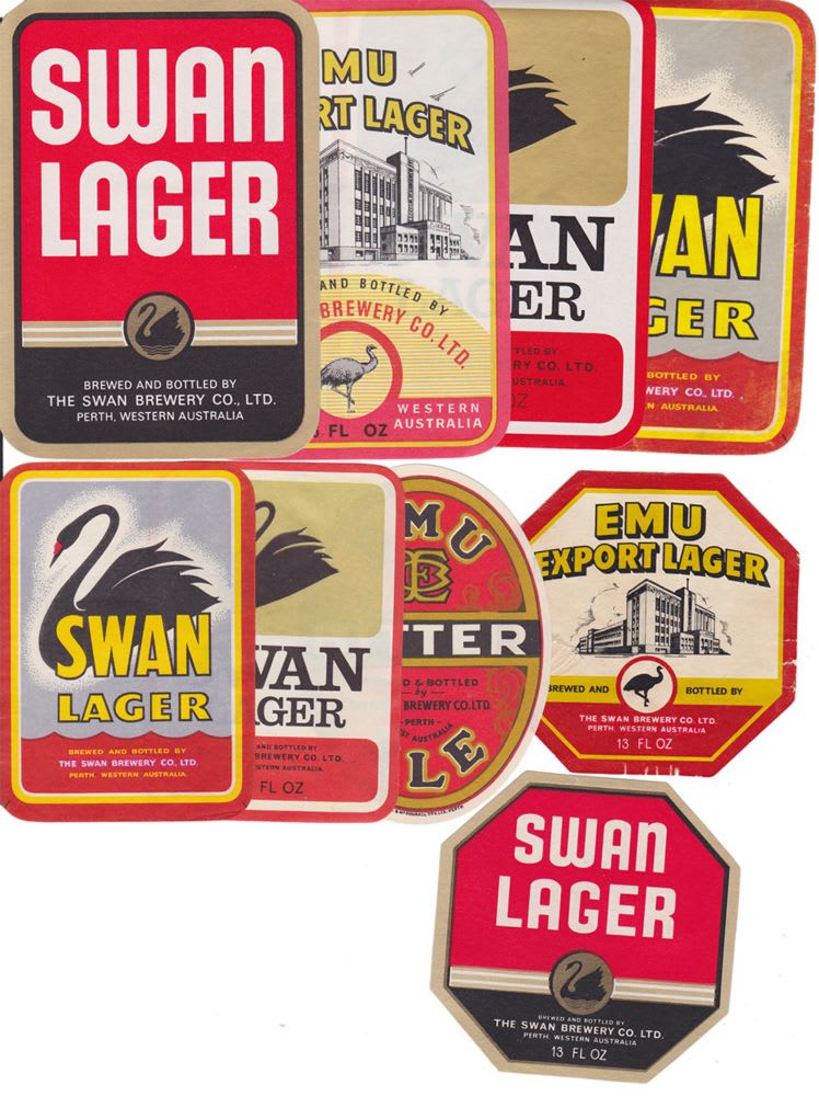 Vintage Swan Brewery Perth Labels