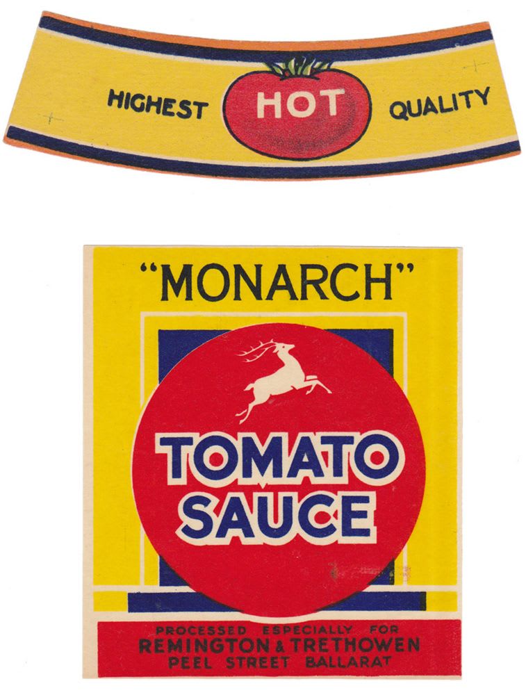 Monarch Sauce Remington Trethowen Ballarat Label