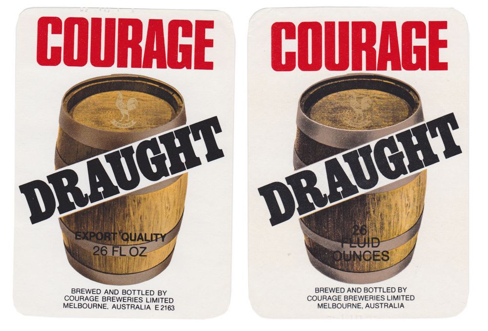 Courage Draught Melbourne Labels