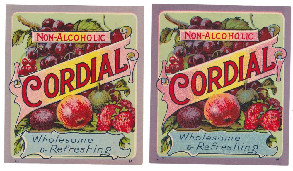 Non Alcoholic Cordial Labels
