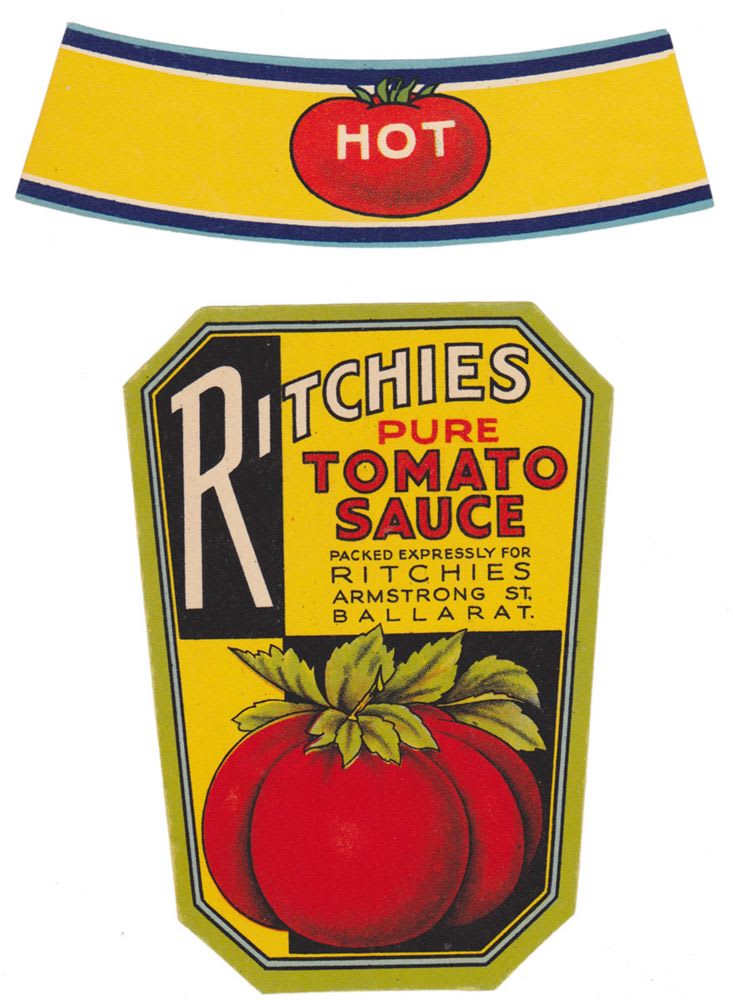 Ritchie's Tomato Sauce Ballarat Label