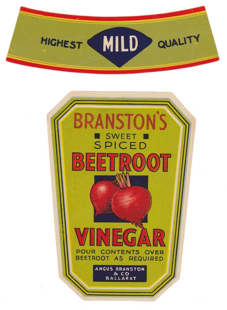 Angus Branston Ballarat Beetroot Vinegar Label