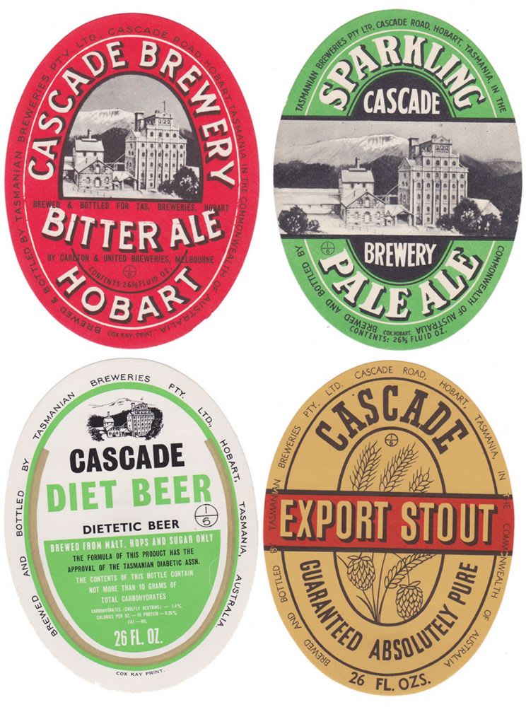 Cascade Brewery Vintage Labels