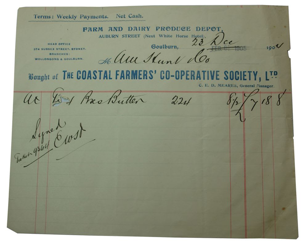 Coastal Farmer's Meares Goulburn Letterhead