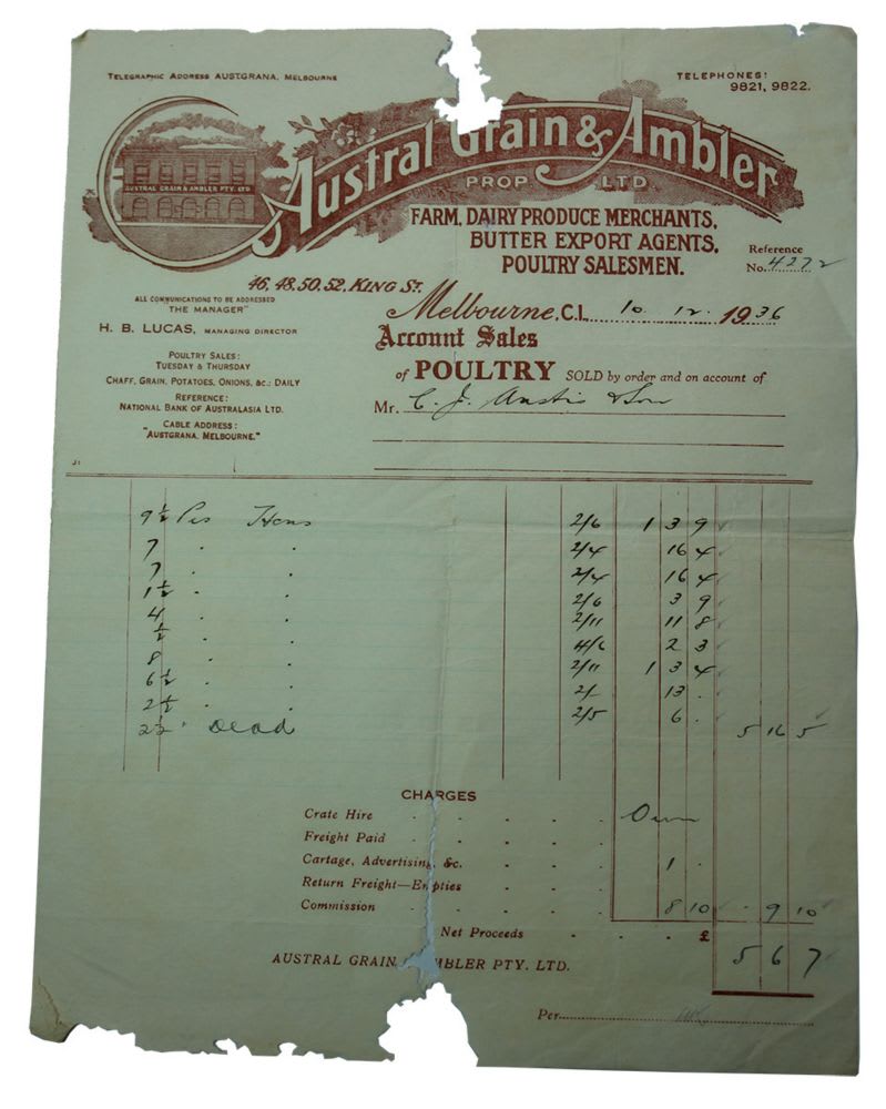 Austral Grain Ambler Melbourne Letterhead