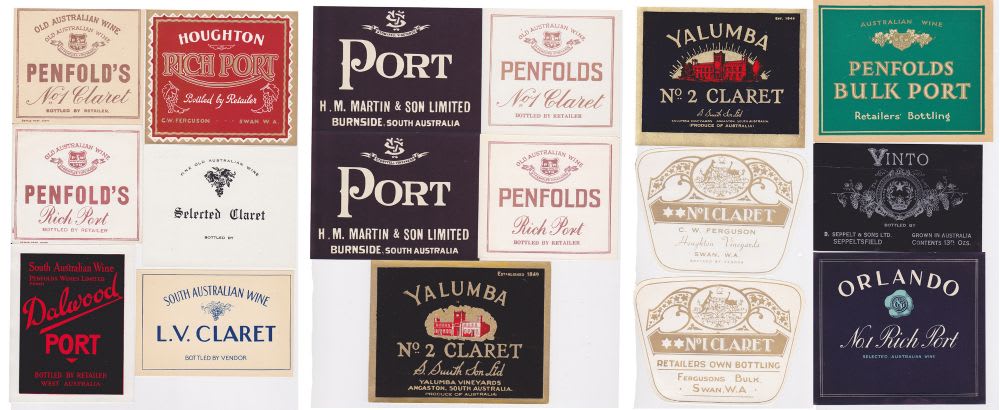 Vintage Australian Wine Labels