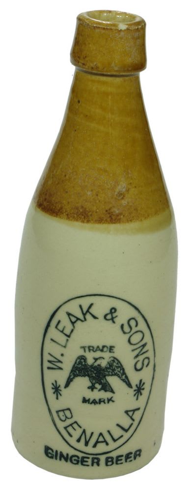 Leak Benalla Ginger Beer Antique Bottle