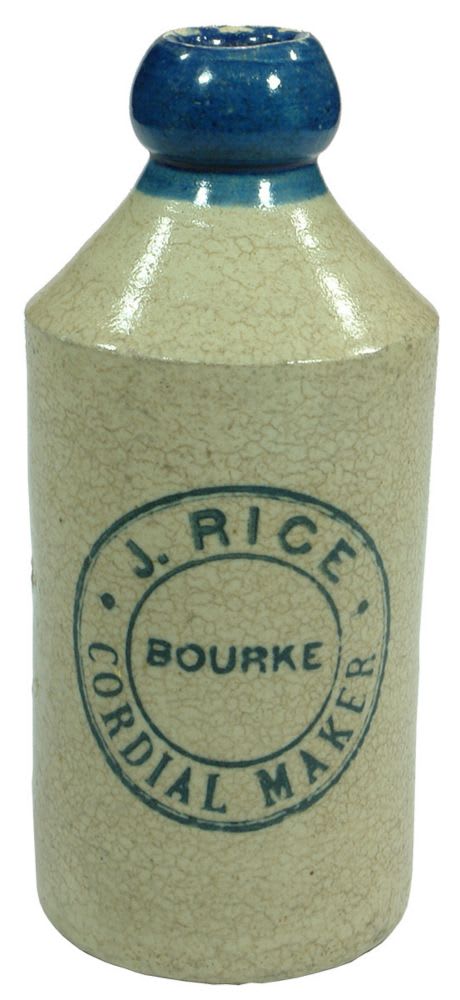 Rice Bourke Cordial maker Ginger Beer Bottle