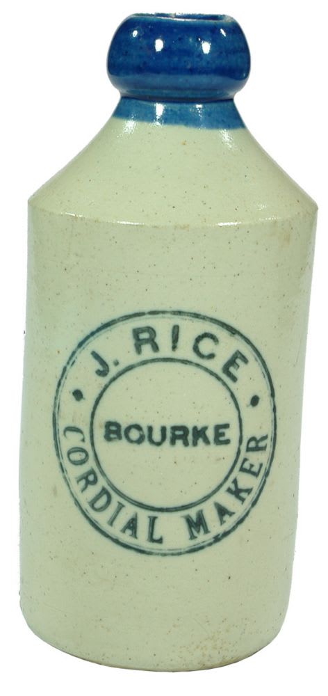 Rice Bourke Cordial maker Ginger Beer Bottle