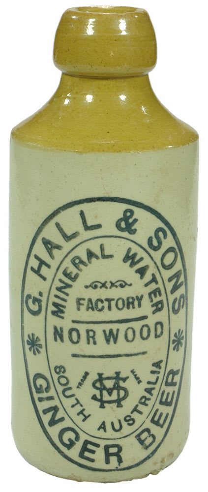 Hall Mineral Water Factory Norwood Stoneware Bottle