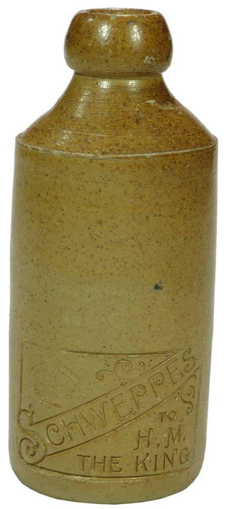 Schweppes Crown Impressed Pottery Bottle