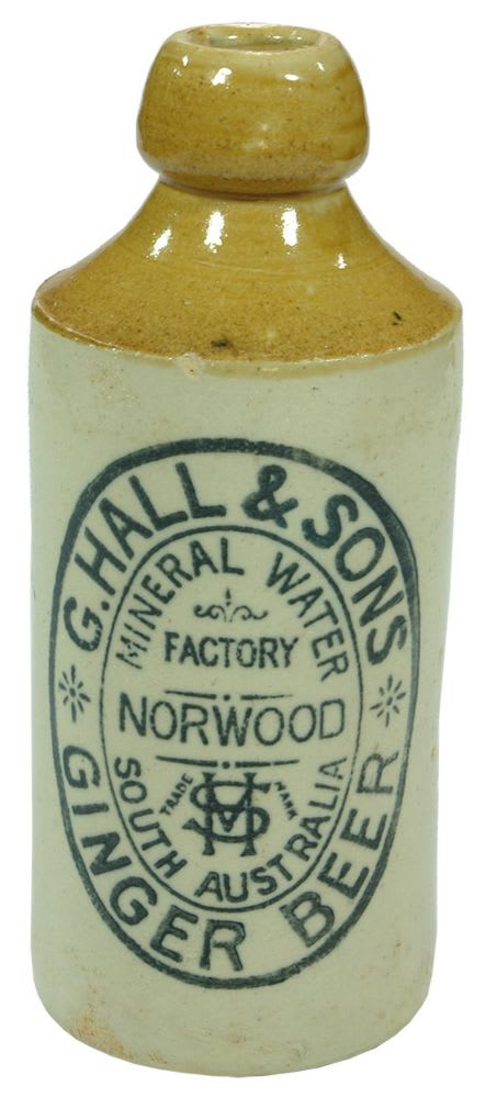 Hall Mineral Water Factory Norwood Stoneware Bottle