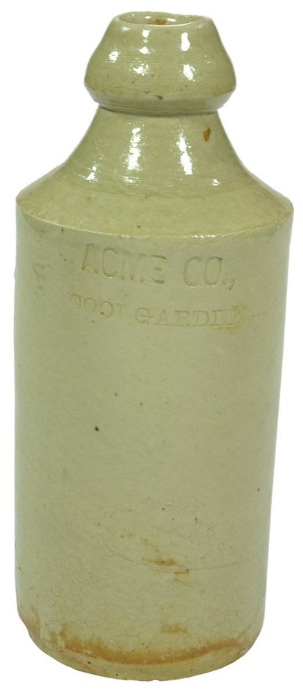 Acme Coolgardie Salt Glaze Pottery Bottle