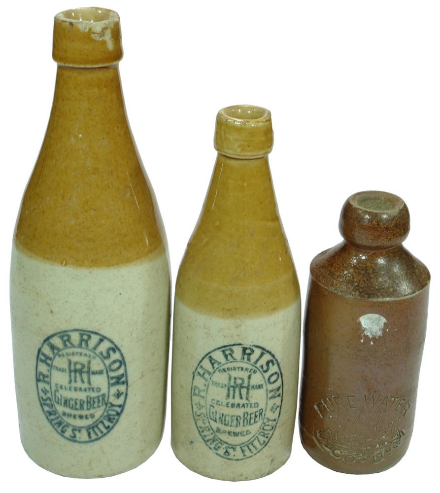 Collection Old Antique Ginger Beer Bottles