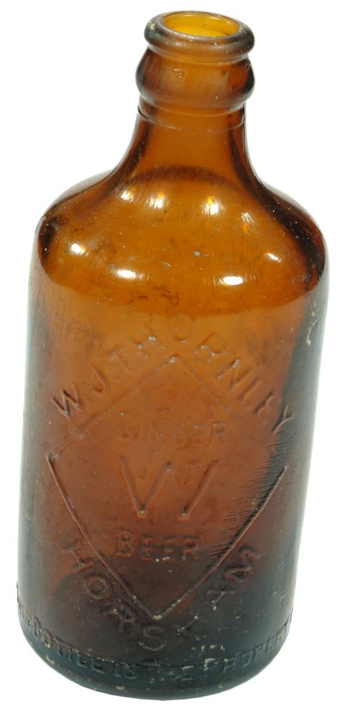 Thornley Horsham Brown Glass Ginger Beer Bottle