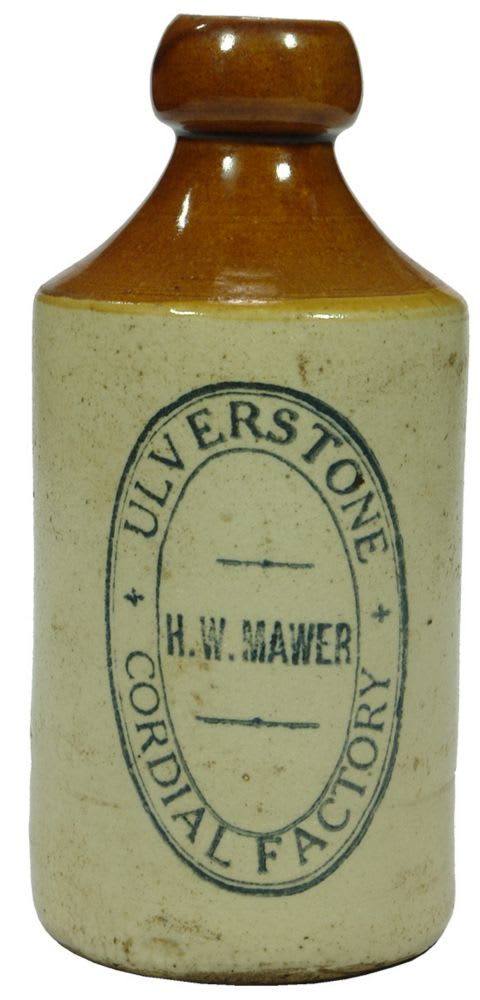 Ulverstone Cordial Factory Mawer Ginger Beer Bottle