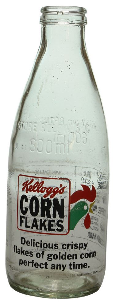 Kelloggs Corn Flakes Advertising Pint Milk Bottle
