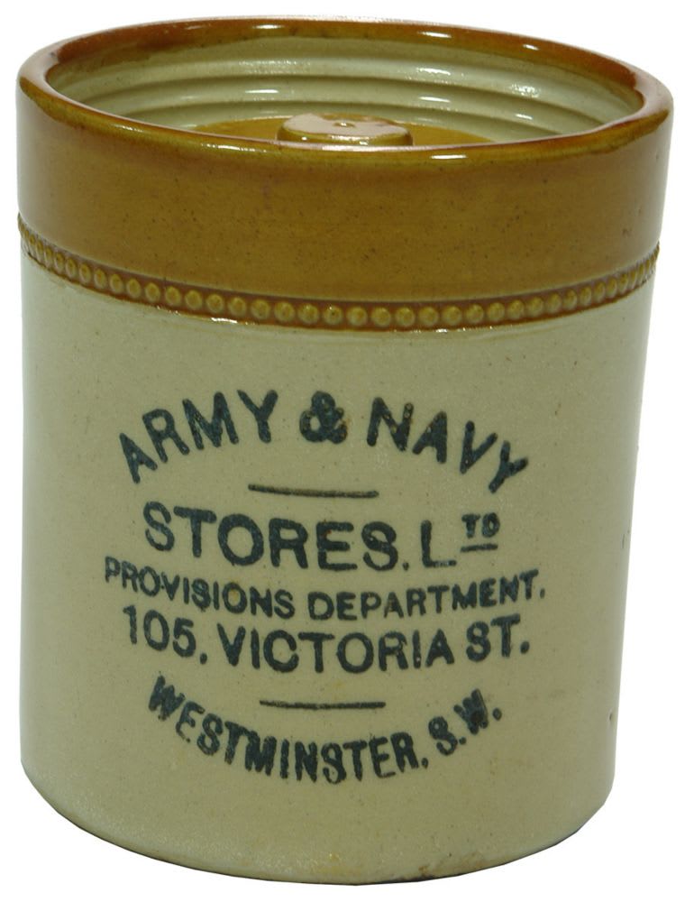 Army Navy Stores Provisions Department Pottery Jar