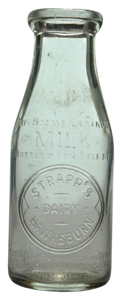 Strapp's Dairy Hawksburn Pint Milk Bottle