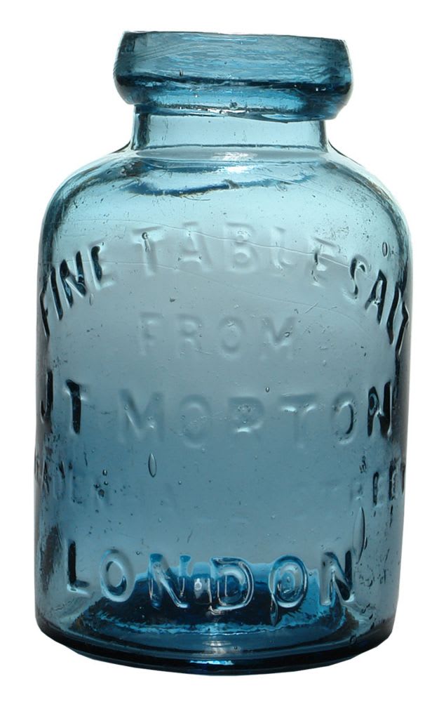 Morton Fine Table Salt Blue Glass Jar