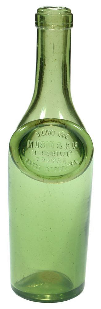 Musin Marseille France Sealed Green Bottle