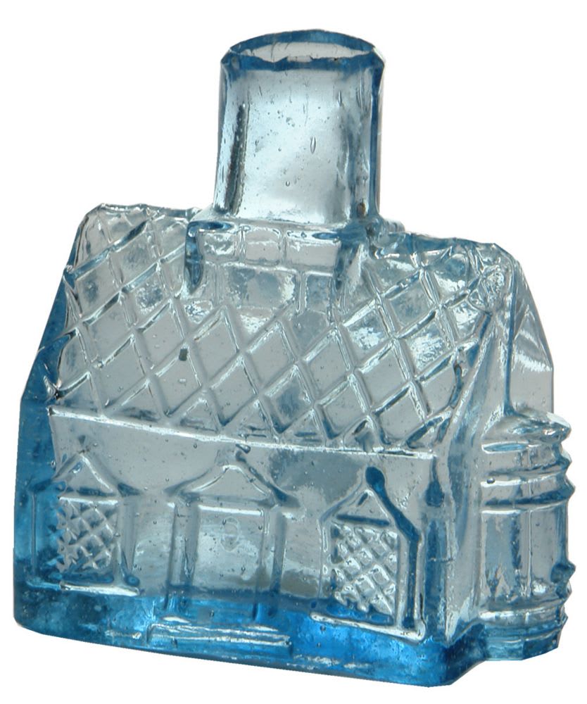 Chandler Blue Glass Cottage Ink Bottle