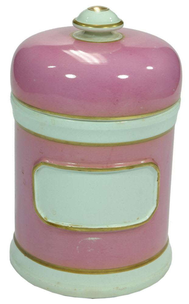 Pink Ceramic Apothecary Pharmacy Jar