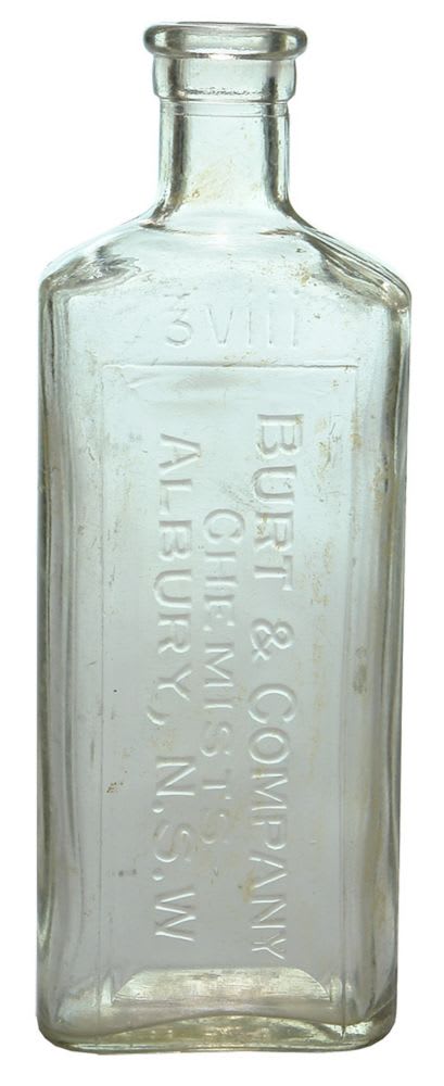 Burt Company Albury Chemist Bottle