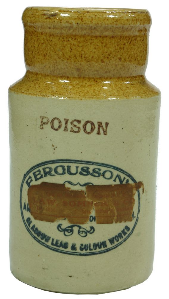 Fergussons Arsenate Lead Stoneware Poison Jar