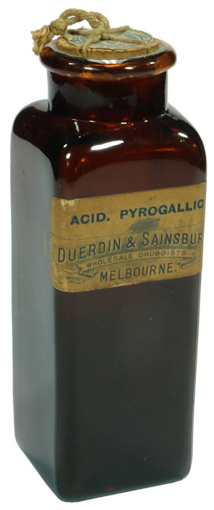 Acid Pyrogallic Duerdin Sainsbury Labelled Bottle