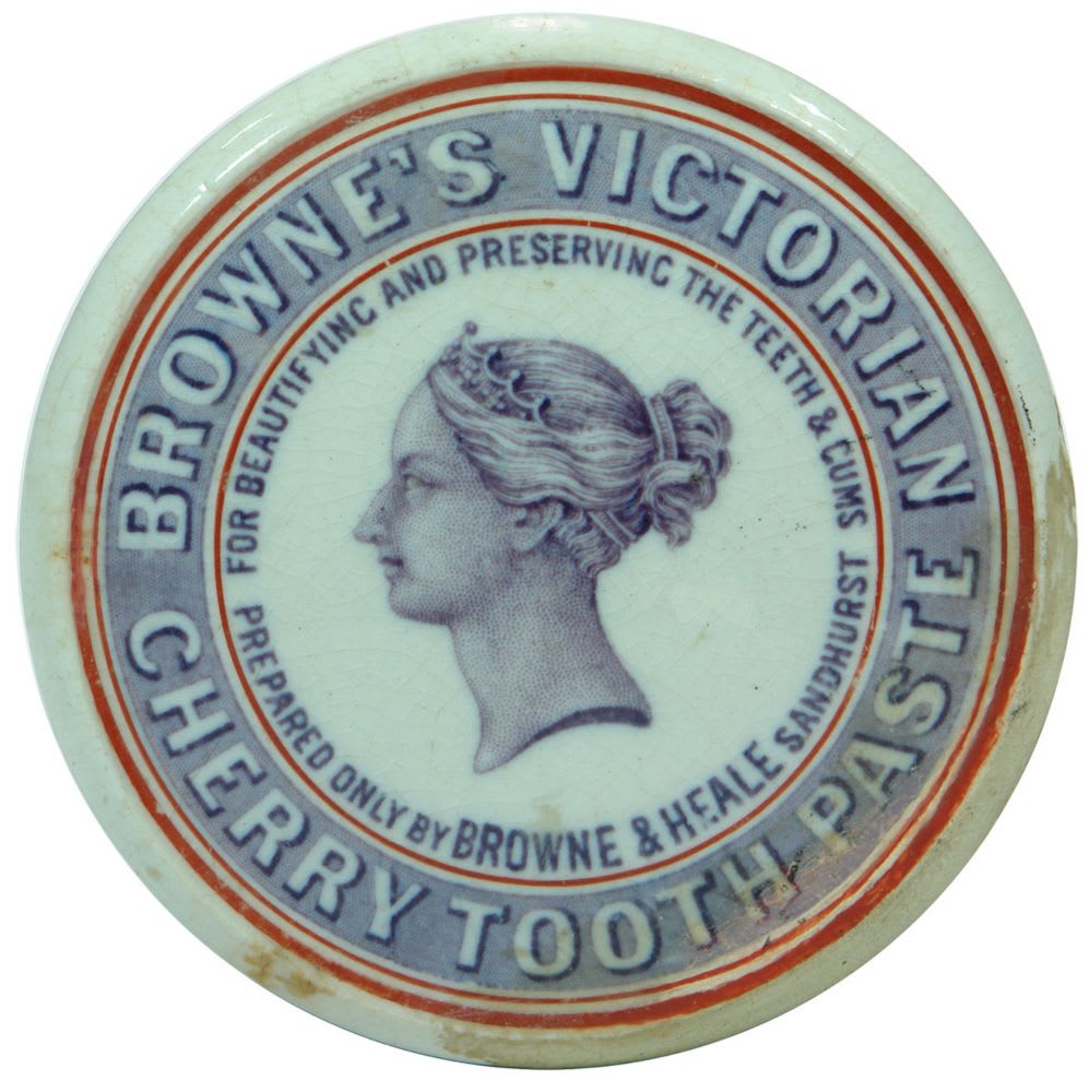 Browne's Victorian Cherry Tooth Paste Sandhurst Potlid