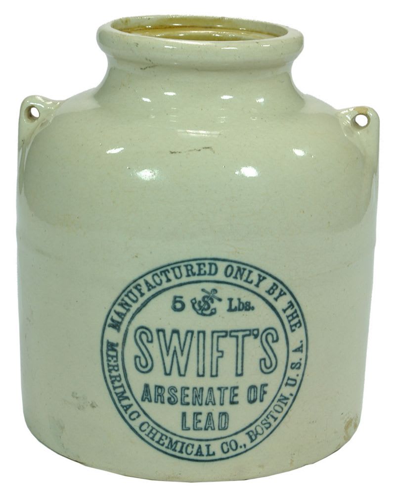 Swift's Arsenate Lead Ceramic Jar